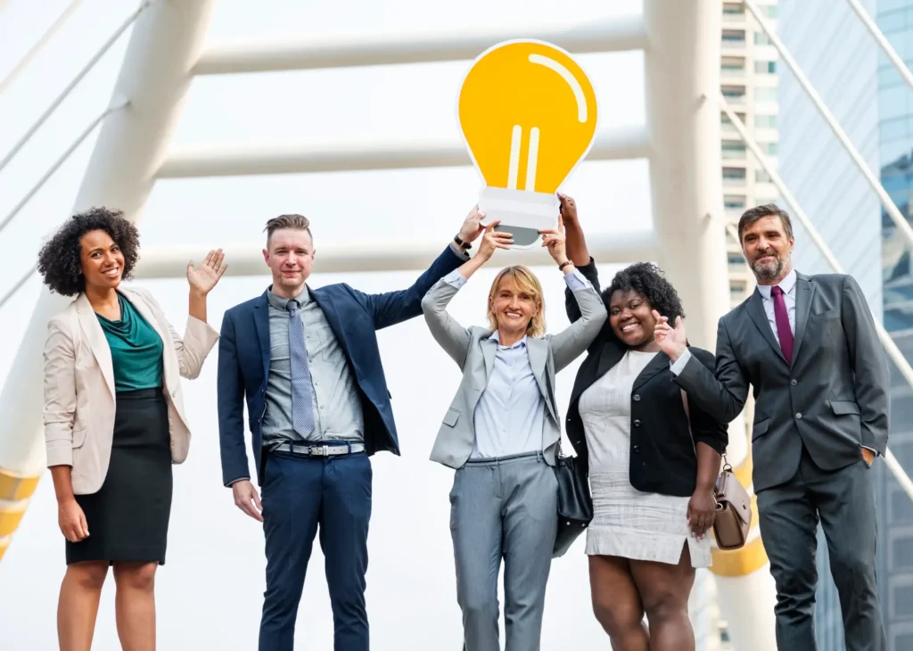 Quickers Venture: Empowering Entrepreneurs and Startups through Incubation 15 Online Venture Builder Infrastructure Successful business people with ideas